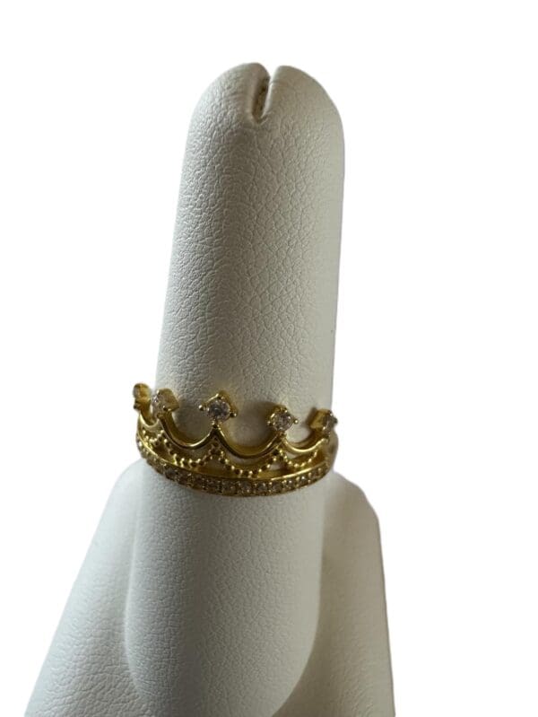 18k Yellow-Gold Royal Crown Ring - Image 5