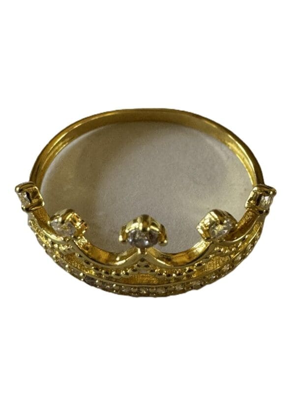 18k Yellow-Gold Royal Crown Ring - Image 7