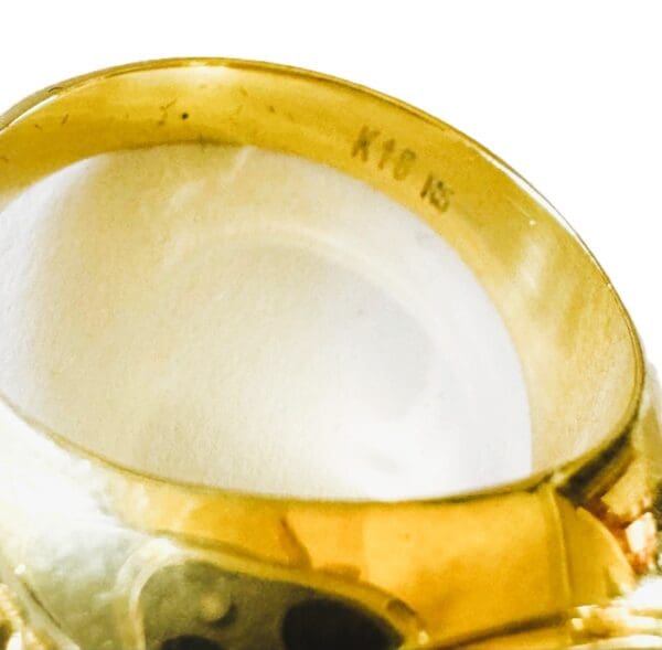 18k Yellow Gold Cross Ring S9 - Image 5