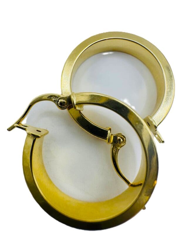 18k Yellow-Gold Greek Design 17.78mm Small Hoop Earrings - Image 9