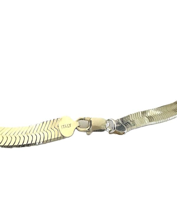 925 Sterling Silver Herringbone 10mm Necklace - Image 5