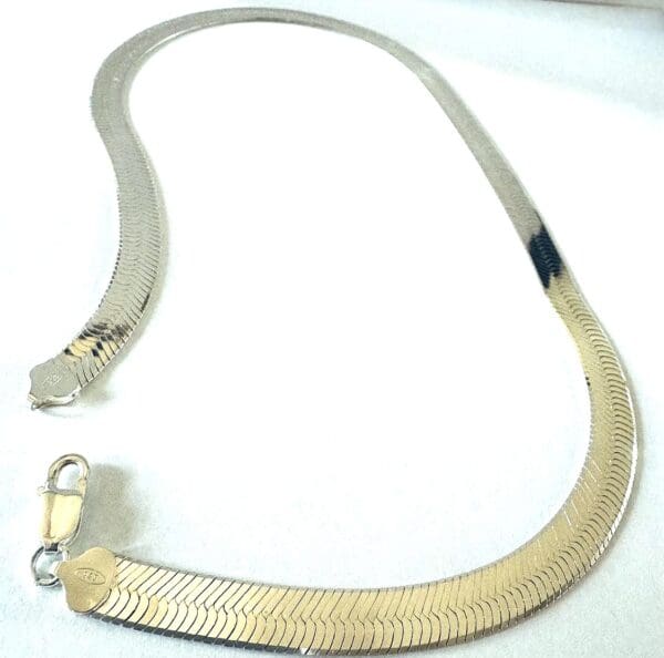 925 Sterling Silver Herringbone 10mm Necklace - Image 7