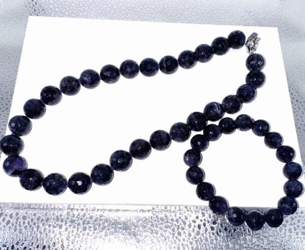 Natural Amethyst Necklace Bracelet Set - Image 2