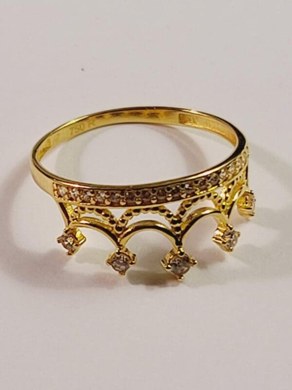 18k Yellow-Gold Royal Crown Ring - Image 9