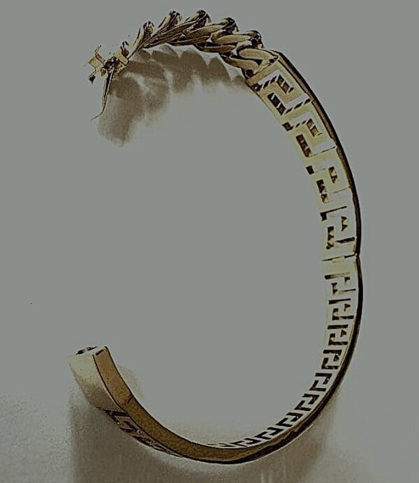 18k Designer-Inspired Greek Key Bangle S7 - Image 10