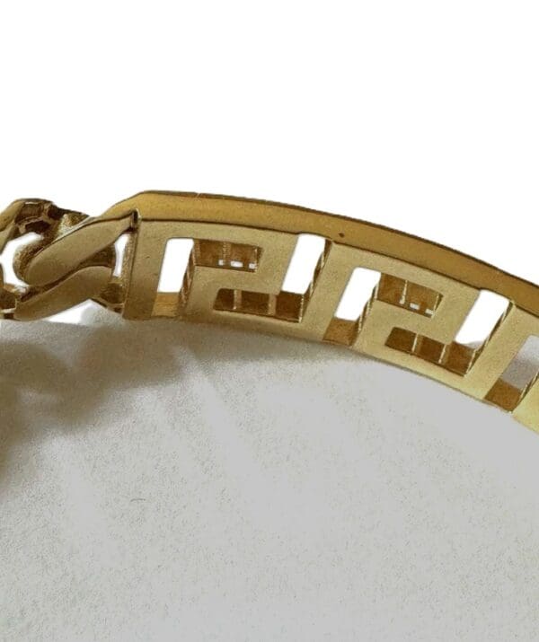 18k Designer-Inspired Greek Key Bangle S7 - Image 11
