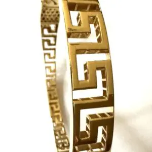 18k Designer-Inspired Greek Key Bangle S7