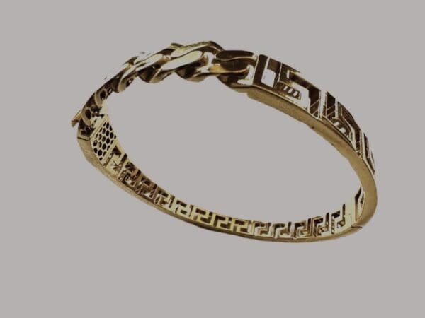 18k Designer-Inspired Greek Key Bangle S7 - Image 16