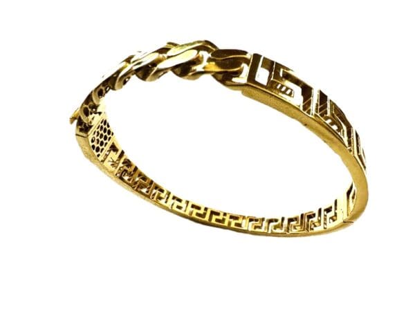 18k Designer-Inspired Greek Key Bangle S7 - Image 14