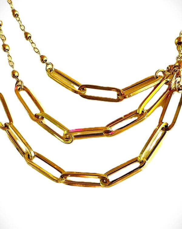 18k Yellow-Gold Tri-Chain Necklace - Image 5