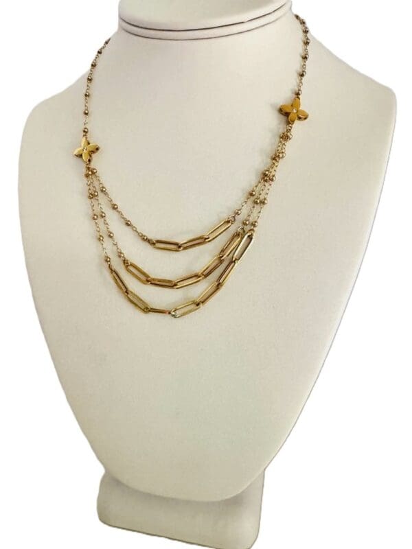 18k Yellow-Gold Tri-Chain Necklace - Image 8