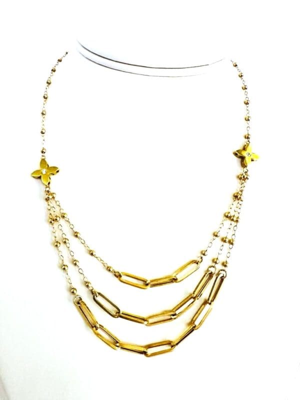 18k Yellow-Gold Tri-Chain Necklace - Image 10