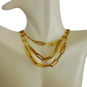 18k Yellow-Gold Tri-Chain Necklace