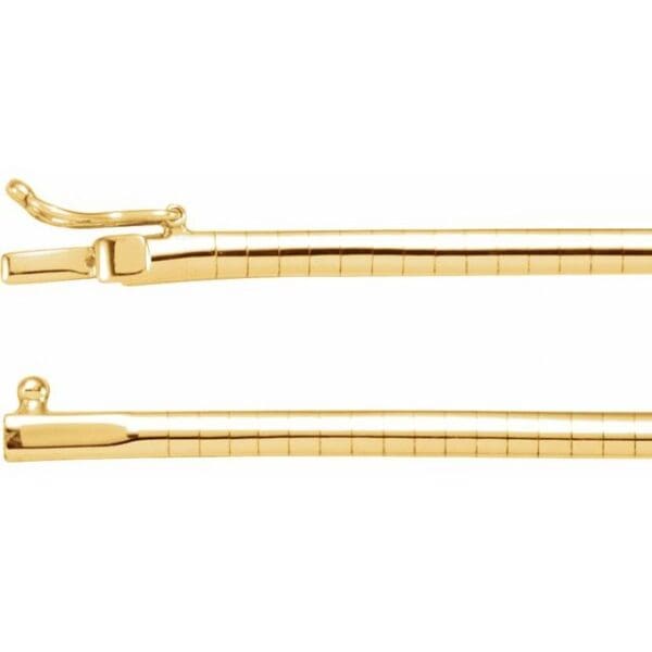14K Yellow 3 mm Omega 18" Chain