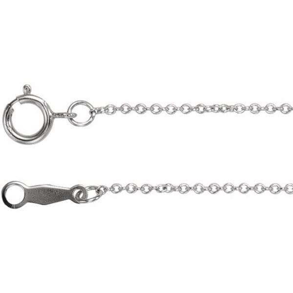 14K White 1 mm Adjustable Diamond-Cut Cable 16-18" Chain