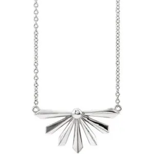 14K White Gold Starburst 16" Necklace