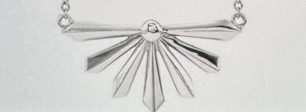 14K White Gold Starburst 16" Necklace - Image 4