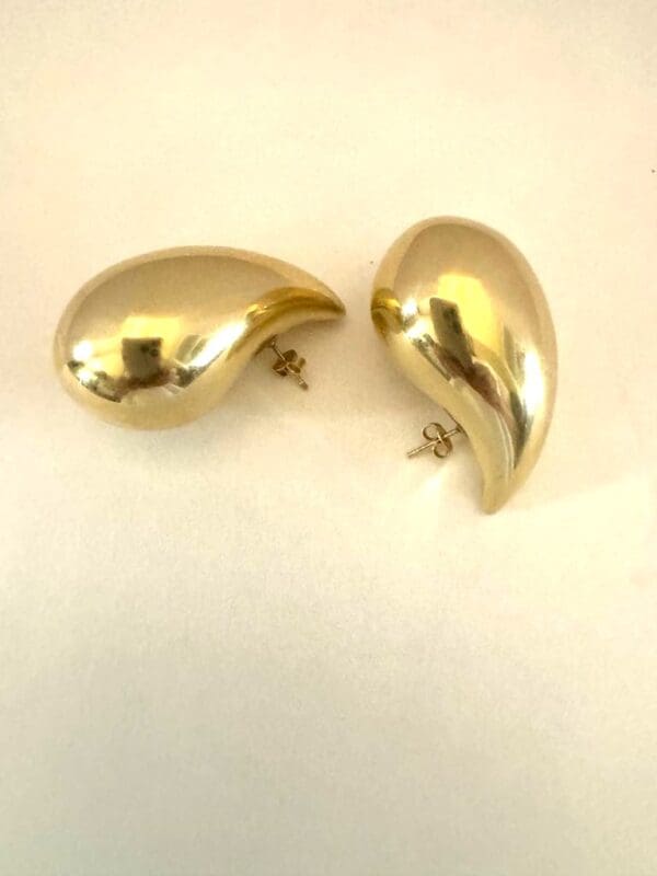 18k Yellow-Gold Huge Teardrop Earrings - Image 11