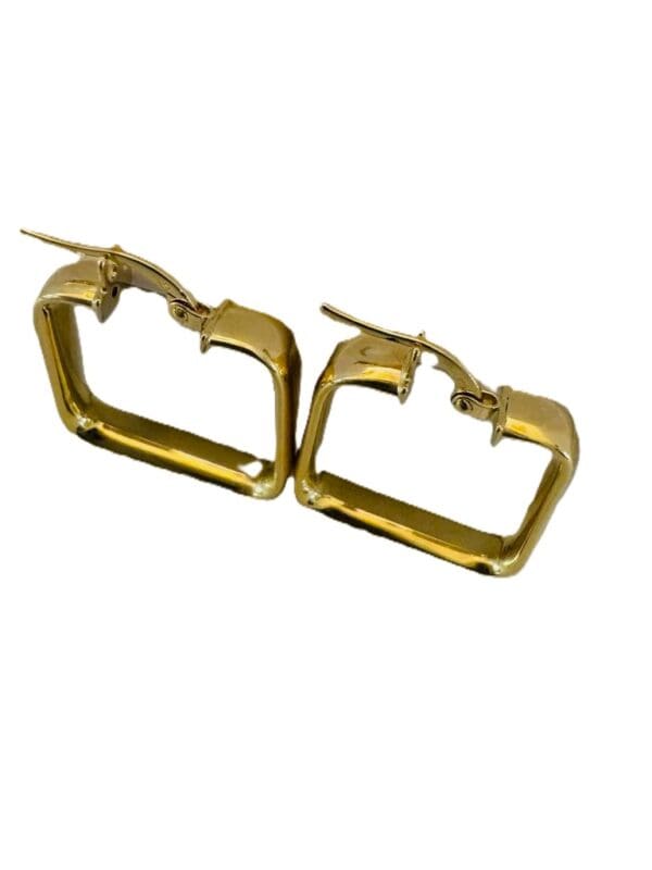 18k Yellow-Gold Square Earrings - Image 5