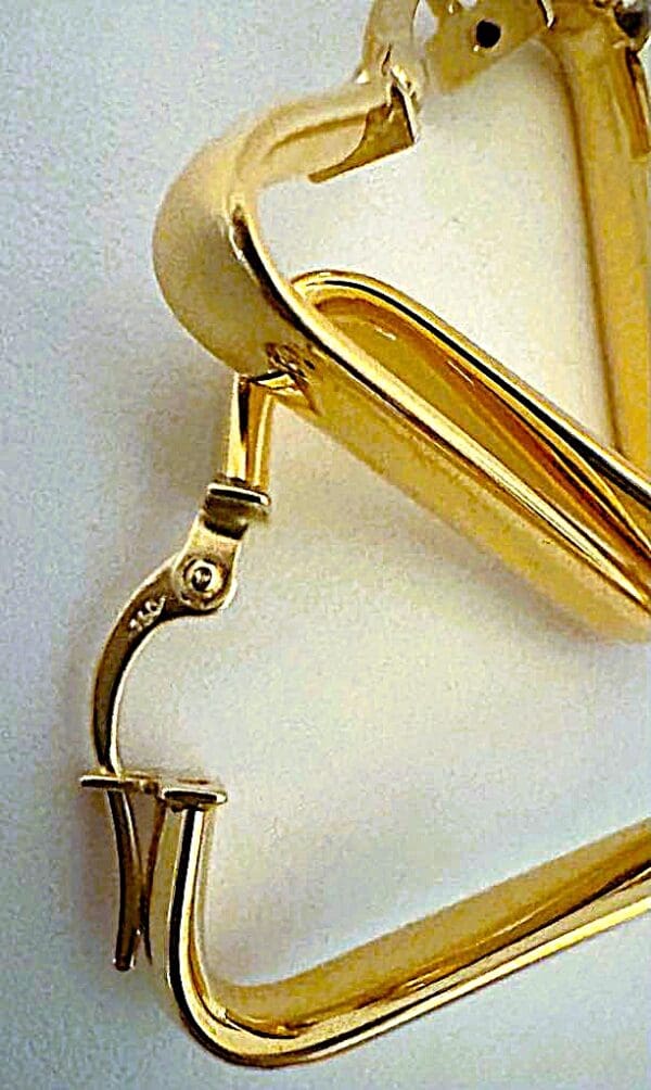 18k Yellow-Gold Geometric Earrings - Image 2