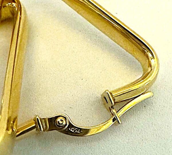 18k Yellow-Gold Geometric Earrings - Image 4
