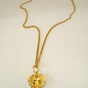 21k Yellow-Gold Heart Necklace