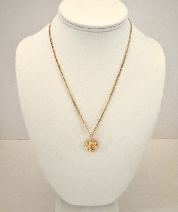 21k Yellow-Gold Heart Necklace - Image 7