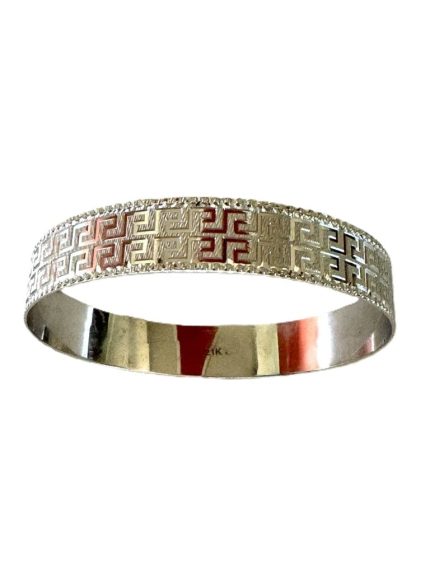 21k White-Gold Greek Design Bangle