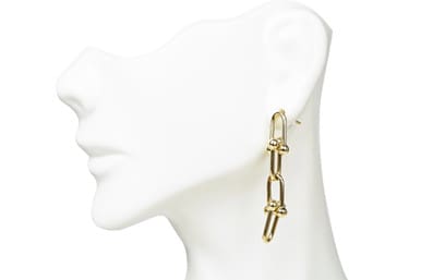 18k Yellow Linear  Drop Earrings 1.62 In L