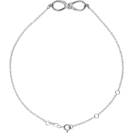 14K White Accented Infinity 6 1/2-7 1/2" Bracelet Mounting