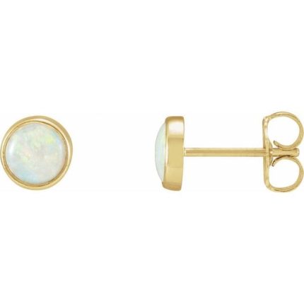 18K Yellow 6 mm Round Bezel-Set Earring Mounting