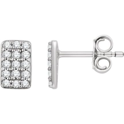 14K White 1/5 CTW Natural Diamond Cluster Earrings