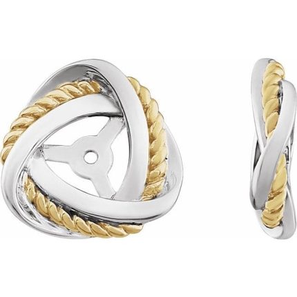 14K White/Yellow Gold-Plated Earring Jackets