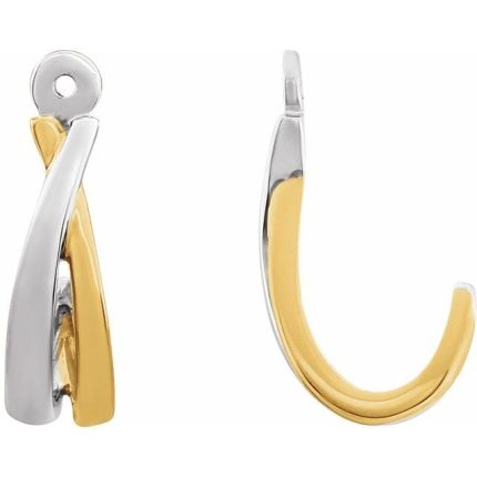 14K White/Yellow Gold-Plated Earring Jackets
