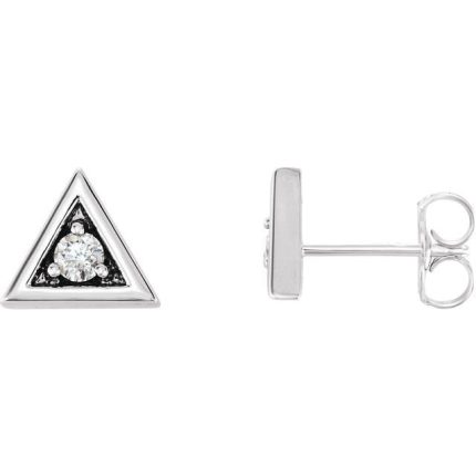 14K White 2.5 Round 3-Prong Earring Mounting