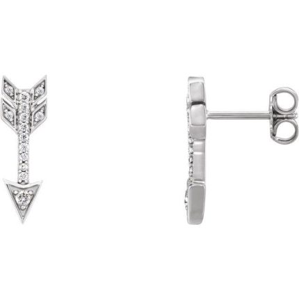 14K Yellow 1/6 CTW Natural Diamond Arrow Earrings