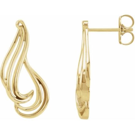 14K Yellow Freeform Earrings