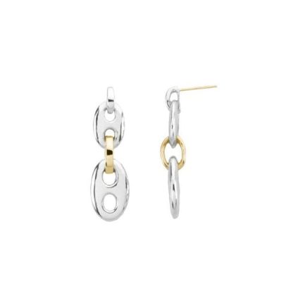 Sterling Silver & 14K Yellow Marine Link Earrings