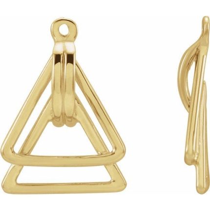 14K White Geometric Earring Jackets