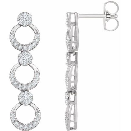 14K Yellow 1/2 CTW Natural Diamond Geometric Earrings