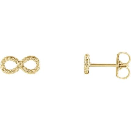 14K White Infinity-Inspired Rope Earrings