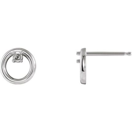 14K Yellow 2 mm Round Accented Circle Earring Mounting