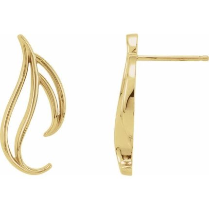14K Yellow Freeform Earrings