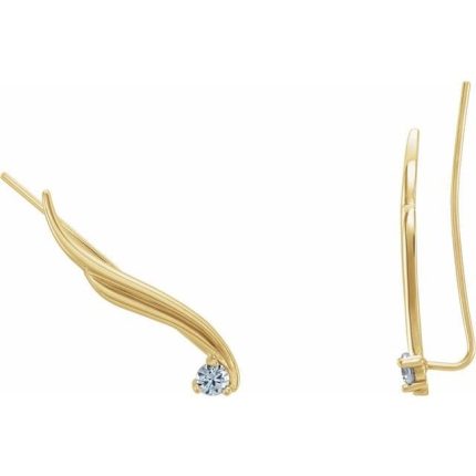 14K Yellow 1/5 CTW Natural Diamond Ear Climbers