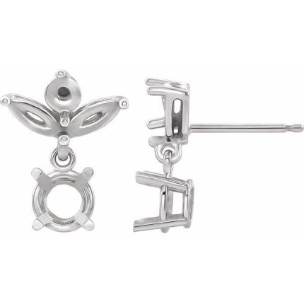 14K White Multi-Gemstone Earrings