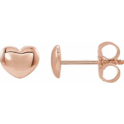 Platinum Youth Puff Heart Earrings