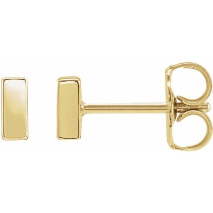 14K White Bar Earrings