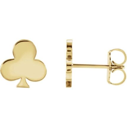 14K White Club Earrings