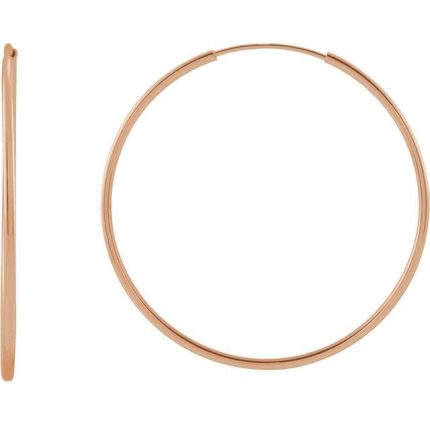 14K Yellow Flexible Endless Tube 12 mm Hoop Earring