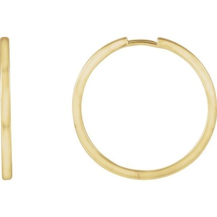 14K Yellow Hinged 12.5 mm Hoop Earring